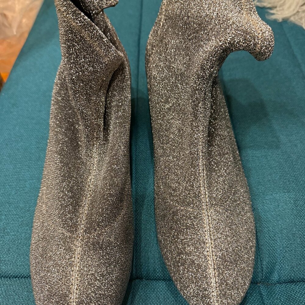 ZARA SLIVER MESH ANKLE BOOTS, Size 9